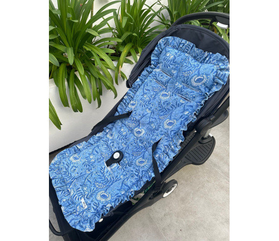 Funda universal flor india azul para silla de paseo